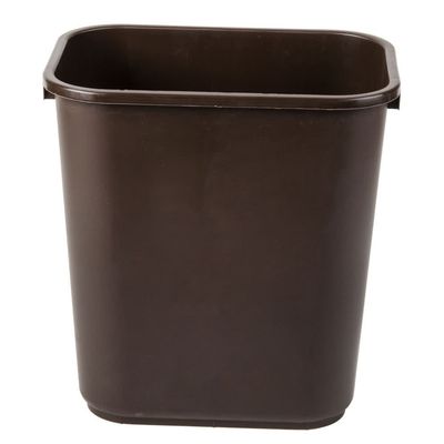 TableTop King 2818BN 28 Qt. / 7 Gallon Brown Rectangular Wastebasket