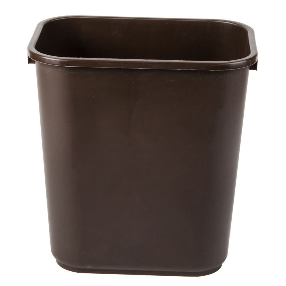 TableTop King 2818BN 28 Qt. / 7 Gallon Brown Rectangular Wastebasket
