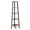 VASAGLE Corner Shelf Stand, 5-Tier Corner Bookshelf, Industrial Ladder Shelf, Plant Stand for Living Room, Office, Kitchen, Rustic Brown and Black ULLS35X view 1