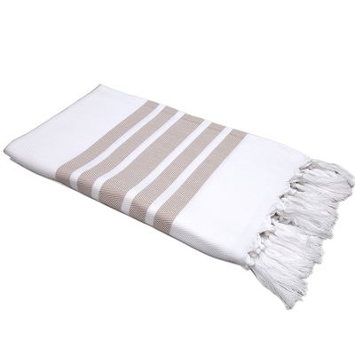 Pack of 4, Herringbone Design Peshtemal Turkish Towel Set of 4, 100% Cotton Beach Towel for Bath Spa Yoga Gym Yacht Pool Pilates Travel Blanket Tablecloth Camping (Large by 38" x 70") (Beige)