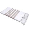 Pack of 4, Herringbone Design Peshtemal Turkish Towel Set of 4, 100% Cotton Beach Towel for Bath Spa Yoga Gym Yacht Pool Pilates Travel Blanket Tablecloth Camping (Large by 38" x 70") (Beige) view 1