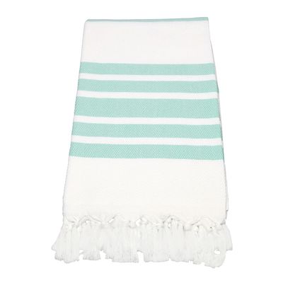 Pack of 4, Herringbone Design Peshtemal Turkish Towel Set of 4, 100% Cotton Beach Towel for Bath Spa Yoga Gym Yacht Pool Pilates Travel Blanket Tablecloth Camping (Large by 38" x 70") (Aqua Blue)