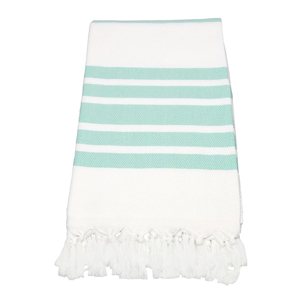 Pack of 4, Herringbone Design Peshtemal Turkish Towel Set of 4, 100% Cotton Beach Towel for Bath Spa Yoga Gym Yacht Pool Pilates Travel Blanket Tablecloth Camping (Large by 38" x 70") (Aqua Blue)