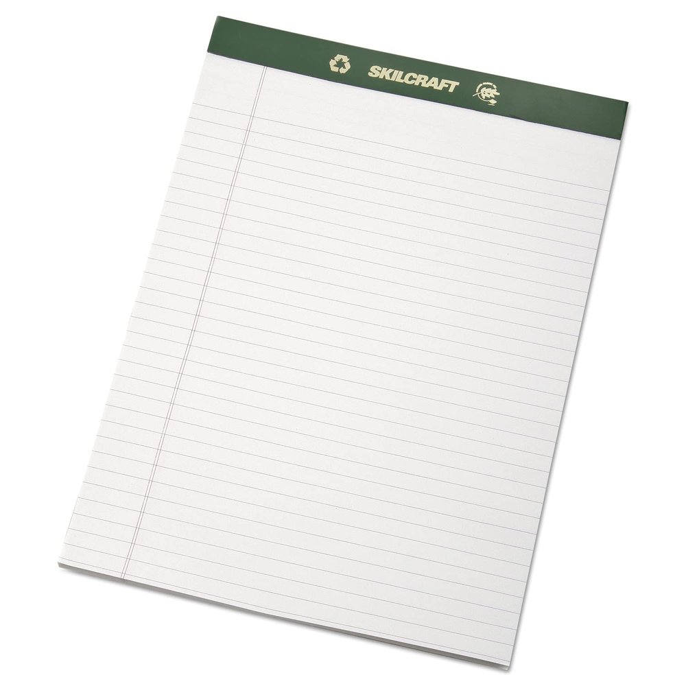 AbilityOne - NSN5169627-100% Recycled Process Chlorine-Free Paper Pads - Letter Size