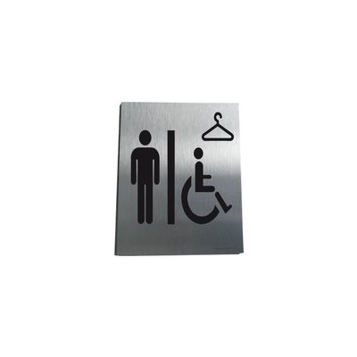 AUA SIGNALETIQUE - Plaque Alu Bross Vestiaires Personnel Hommes - 200x200 mm