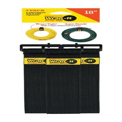 Wrap-it 703-18b Super-stretch Storage Strap, Black, 18" L (Pack of 36)