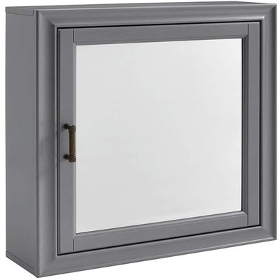 Crosley Furniture Tara Wall Mounted Bathroom Mirror and Medicine Cabinet, Vintage Gray