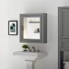 Crosley Furniture Tara Wall Mounted Bathroom Mirror and Medicine Cabinet, Vintage Gray view 2