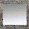 MyBarnwoodFrames - Rustic Reclaimed Barn Wood Mirror with Iron Hooks (Coat Rack) (18x22 Inches, 3 Hooks) view 2