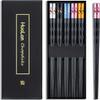 Fiberglass Chopsticks Series - Japanese Non-Slip Chopstick, Reusable Chop Sticks Dishwasher Safe, 5 Pairs, Gift Set, 9.9 Inches,Golden Fish view 1