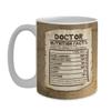 Best Physician Mug Vintage Nutrition Facts Label - 11 oz Wrap Around White Mug Doctors Day Cup view 1