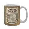 Best Physician Mug Vintage Nutrition Facts Label - 11 oz Wrap Around White Mug Doctors Day Cup view 2