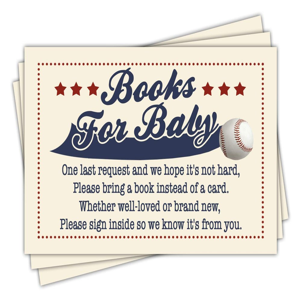 Baseball Books for Baby shower insert - Set of 30