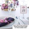 Linked Hearts and Border Wedding Table Numbers (Select Color/Quantity), White, Burgundy, 1-90, Double Sided, Tent or Use in a Stand, Great for Parties & Restaurants view 3