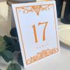 Scottish Thistle Wedding Table Numbers (Select Color/Quantity), White, Orange, 1-80, Double Sided, Tent or Use in a Stand, Great for Parties & Restaurants - Made in the USA view 1