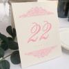 Paisley Wedding Table Numbers (Select Color/Quantity), Champagne, Pink, 1-90, Double Sided, Tent or Use in a Stand, Great for Parties & Restaurants - Made in the USA view 1