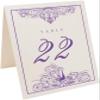 Peacock Flourish Wedding Table Numbers (Select Color/Quantity), Champagne, Purple, 1-90, Double Sided, Tent or Use in a Stand, Great for Parties & Restaurants - Made in the USA view 2