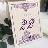 Peacock Flourish Wedding Table Numbers (Select Color/Quantity), Champagne, Eggplant, 1-80, Double Sided, Tent or Use in a Stand, Great for Parties & Restaurants - Made in the USA view 1