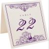 Peacock Flourish Wedding Table Numbers (Select Color/Quantity), Champagne, Eggplant, 1-80, Double Sided, Tent or Use in a Stand, Great for Parties & Restaurants - Made in the USA view 2