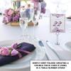 Peacock Flourish Wedding Table Numbers (Select Color/Quantity), Champagne, Eggplant, 1-80, Double Sided, Tent or Use in a Stand, Great for Parties & Restaurants - Made in the USA view 3