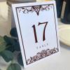 Scottish Thistle Wedding Table Numbers (Select Color/Quantity), White, Chocolate, 1-80, Double Sided, Tent or Use in a Stand, Great for Parties & Restaurants view 1