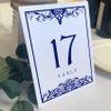 Scottish Thistle Wedding Table Numbers (Select Color/Quantity), White, Navy, 1-80, Double Sided, Tent or Use in a Stand, Great for Parties & Restaurants - Made in the USA view 1