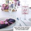 Peacock Flourish Wedding Table Numbers (Select Color/Quantity), Champagne, Burgundy, 1-80, Double Sided, Tent or Use in a Stand, Great for Parties & Restaurants - Made in the USA view 3