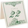 Peacock Flourish Wedding Table Numbers (Select Color/Quantity), Champagne, Hunter Green, 1-80, Double Sided, Tent or Use in a Stand, Great for Parties & Restaurants view 2
