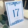 Scottish Thistle Wedding Table Numbers (Select Color/Quantity), White, Royal Blue, 1-80, Double Sided, Tent or Use in a Stand, Great for Parties & Restaurants view 1