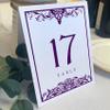 Scottish Thistle Wedding Table Numbers (Select Color/Quantity), White, Eggplant, 1-80, Double Sided, Tent or Use in a Stand, Great for Parties & Restaurants view 1