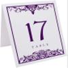 Scottish Thistle Wedding Table Numbers (Select Color/Quantity), White, Eggplant, 1-80, Double Sided, Tent or Use in a Stand, Great for Parties & Restaurants view 2
