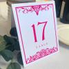 Scottish Thistle Wedding Table Numbers (Select Color/Quantity), White, Fuschia, 1-80, Double Sided, Tent or Use in a Stand, Great for Parties & Restaurants view 1