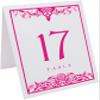 Scottish Thistle Wedding Table Numbers (Select Color/Quantity), White, Fuschia, 1-80, Double Sided, Tent or Use in a Stand, Great for Parties & Restaurants view 2
