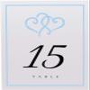 Linked Hearts and Border Wedding Table Numbers (Select Color/Quantity), White, Light Blue, 1-80, Double Sided, Tent or Use in a Stand, Great for Parties & Restaurants view 4