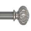 Meriville 1-Inch Diameter Single Window Treatment Curtain Rod, Castani Finial, 48-inch to 84-inch Adjustable, Gunmetal view 1