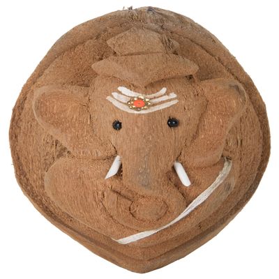 Naanjil Coconut Home Decor Ganesha Idol (15 cm x 12 cm x 18 cm, Brown)