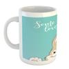 Ambesonne Saying Mug, Some Bunny Loves You Text and a Funny Friendly Rabbit with a Big Smile, Ceramic Coffee Mug Cup for Water Tea Drinks, 11 oz, Blue White view 3