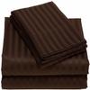 28X75 Inch Bunk Size Sheet Set, 100% Long Staple Cotton Sheets Set, with Deep Pocket fit Upto 15 Inch (Chocolate Stripe, 28X75 Inch Bunk 100% Cotton Sheet Sets) view 1