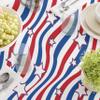 Fabric Textile Products | American Stars and Stripes Tablecloth | 4th of July Square Tablecloth | 84" x 84" | Machine Washable and Stain-Resistant for Easy Care | Made in The USA view 3