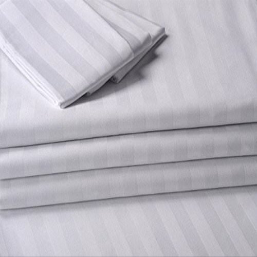 34X75 Inch Bunk Size Sheet Set, 100% Long Staple Cotton Sheets Set, with Deep Pocket fit Upto 15 Inch (White Stripe, 34X75 Inch Bunk 100% Cotton Sheet Sets)