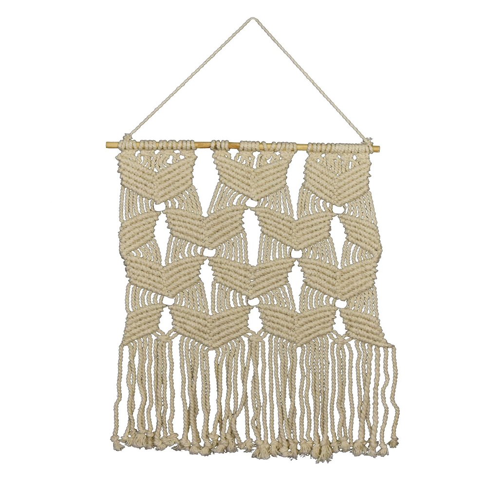 Habitat Dcor Mayco Beaded Macrame Wall Hanging, Natural Rope