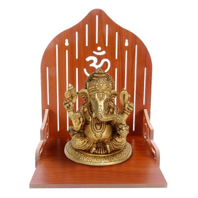 7CR Art and Craft Wooden Home Temple/Pooja Mandir - Handcrafted Decorative Mandap for Home - Itemization Gifts Show Piece