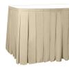 Ultimate Textile Pleat Polyester Fabric Table Skirt - Machine Washable Flame Resistant with Clips for Events, Weddings & Trade Shows, Cut & Sewn in Paterson, NJ - Tan, 17' Box Pleat view 1