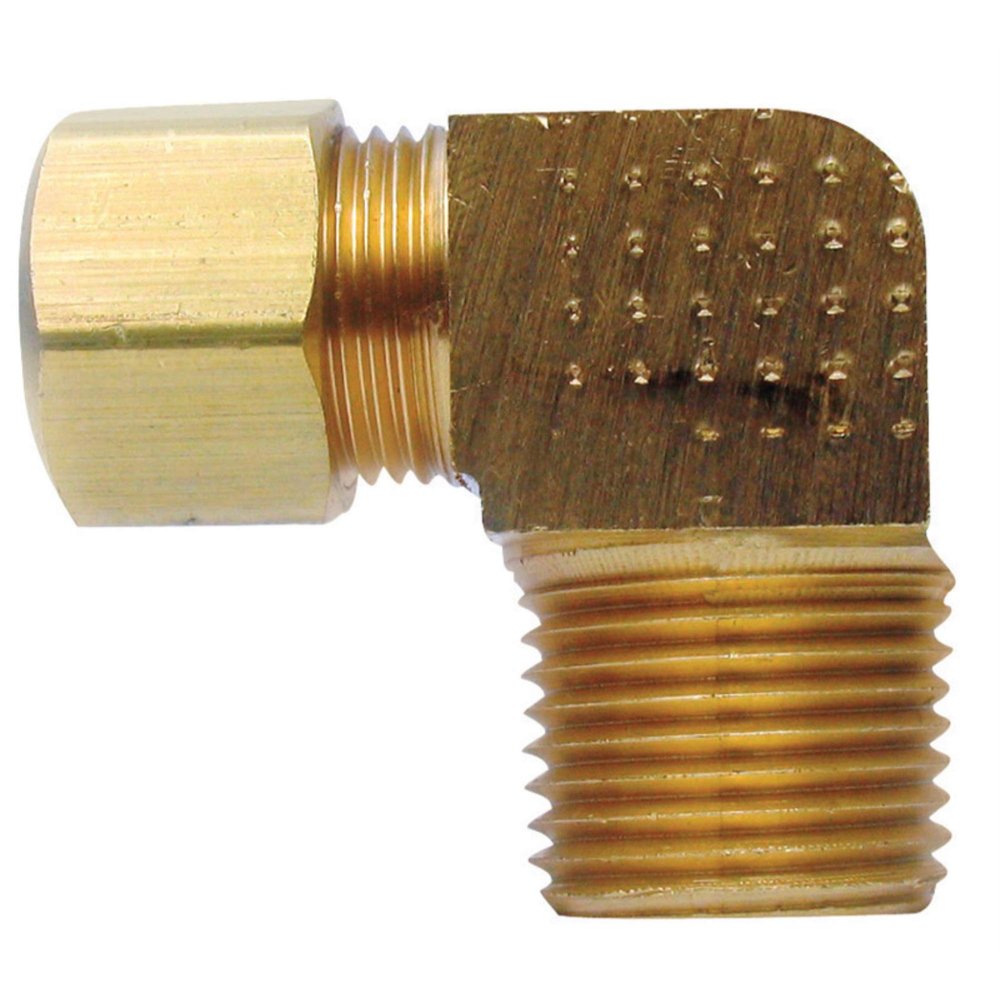 JMF 3/8 in. Compression x 1/2 in. Dia. MPT Brass 90 Degree Elbow