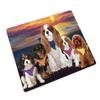 Family Sunset Portrait Cavalier King Charles Spaniels Dog Large Refrigerator/Dishwasher Magnet RMAG61530 (8.7" x 11.5") view 1