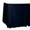 Ultimate Textile Pleat Polyester Fabric Table Skirt - Machine Washable Flame Resistant with Clips for Events, Weddings & Trade Shows, Cut & Sewn in Paterson, NJ - Navy, 17' Box Pleat view 1
