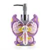 Wendin Cartoon Series Bath Accessory Set, Soap Dispenser Pump, Toothbrush Holder, Tumbler, Soap Dish Resin Art Color Decoration (Butterfly Soap Pump) view 1