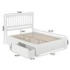 AFI Mission King Size Platform Bed with Footboard & Storage in White view 2