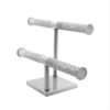 FixtureDisplays 15.0x9.3x5.1" T-Bar Jewelry Display for Bracelets and Chains, Steel-Silver 19295 view 3