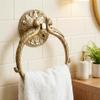7.5" Inches - Brass Hand Towel Hanger Holder | Hand Towel Hanger Holder | Towel Holder for Bathroom in Twin Peacock Design view 1